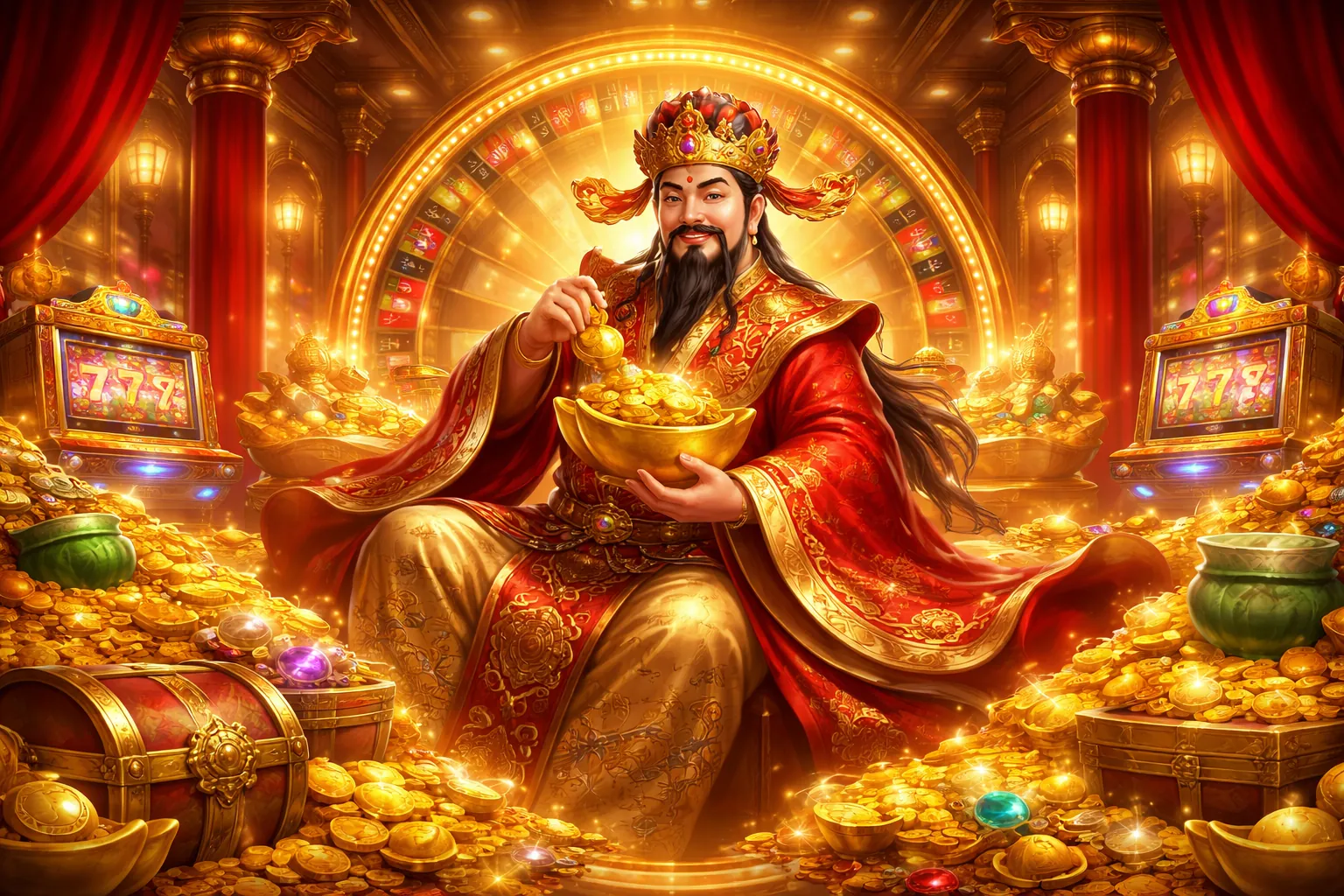Máy slot chủ đề may mắn với tiền xu